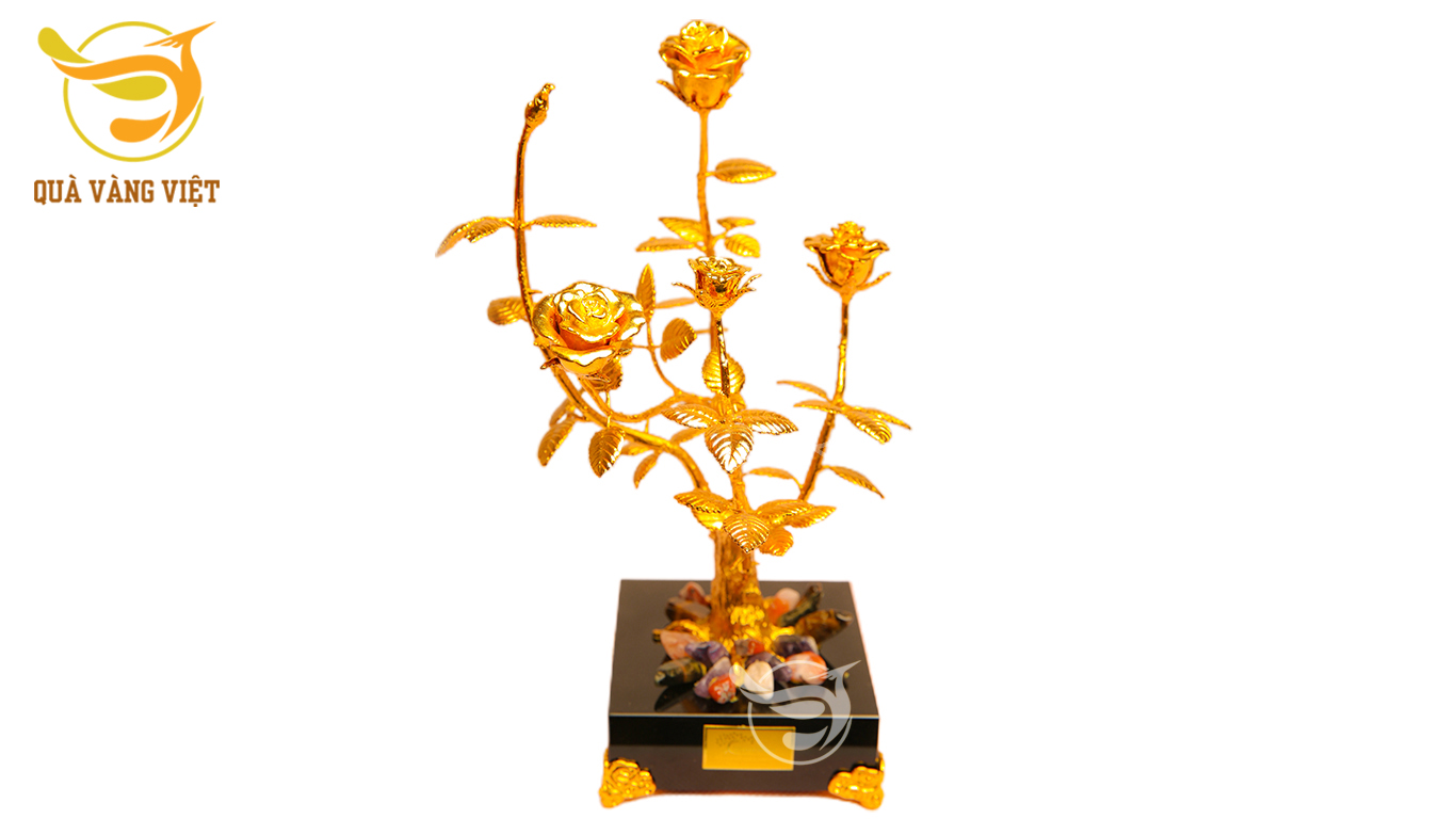Cây Hoa Hồng Mạ Vàng 24k 