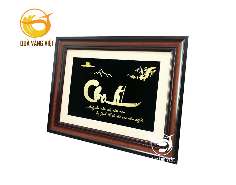 Tranh chữ cha mạ vàng 24k 