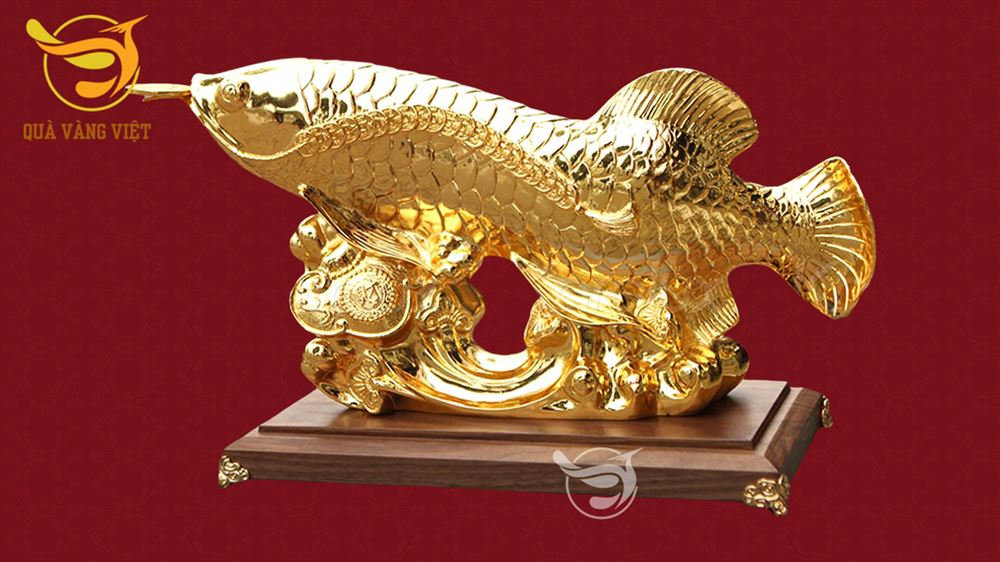 Tượng Cá Rồng Mạ Vàng 