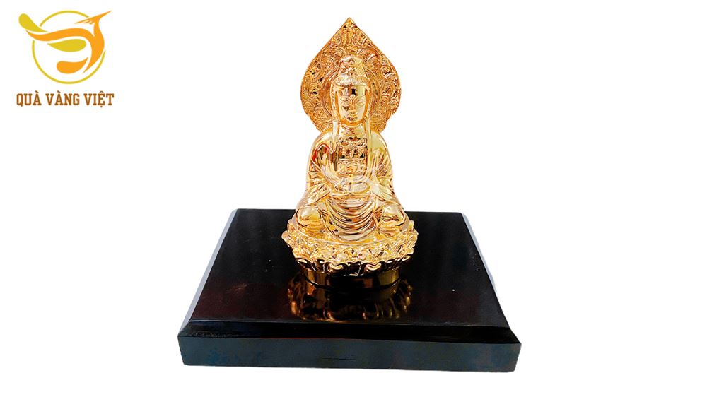 Tượng Phật Bà Quan Âm Mạ Vàng size nhỏ
